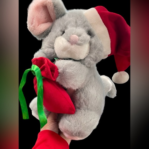 Santa Mouse Vintage Christmas Story Kit Stuffed Santa Mouse Book -Tape 1966 1996 - Picture 3 of 5